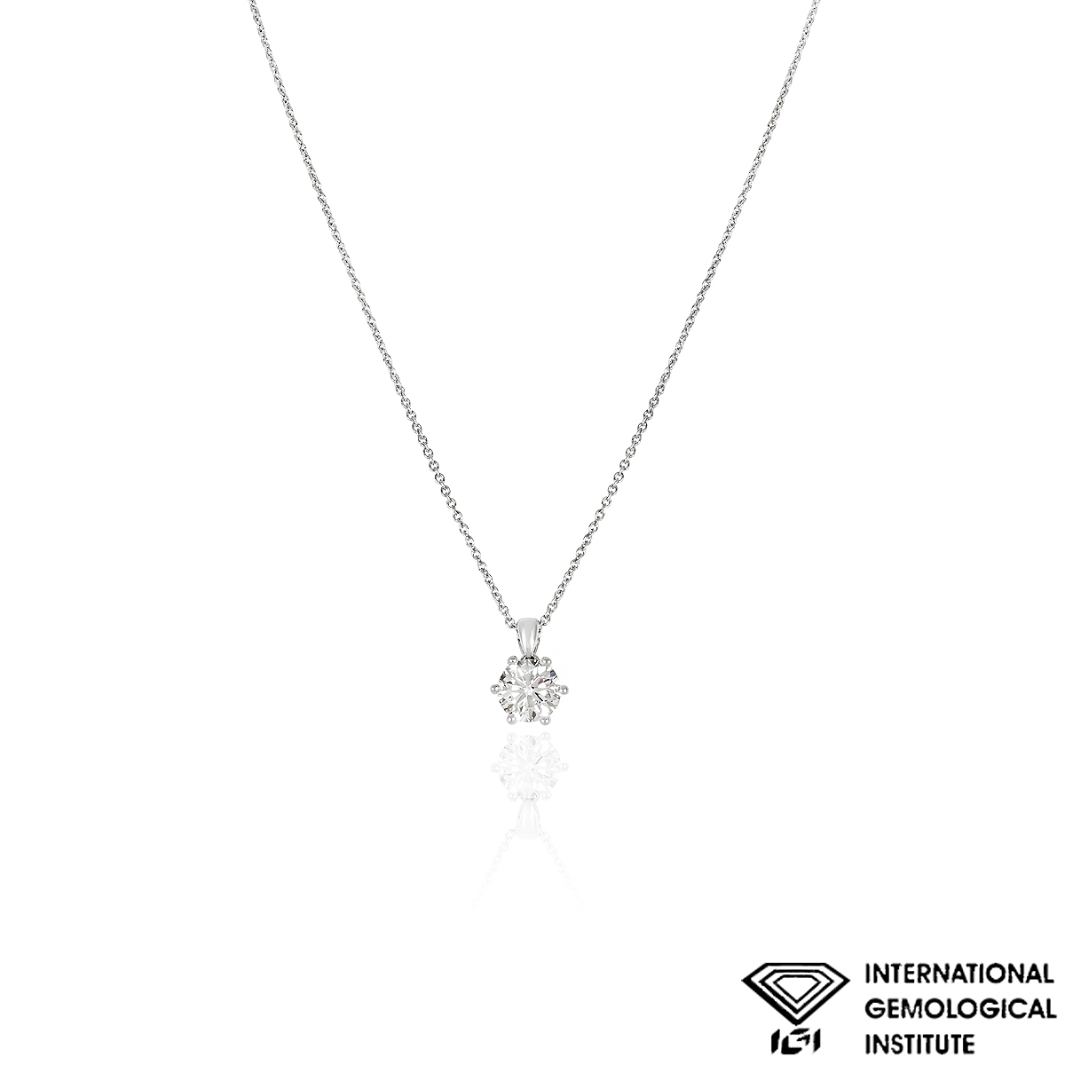 White Gold Round Brilliant Cut Lab Grown Diamond Pendant 1.61ct G/VS1 XXX